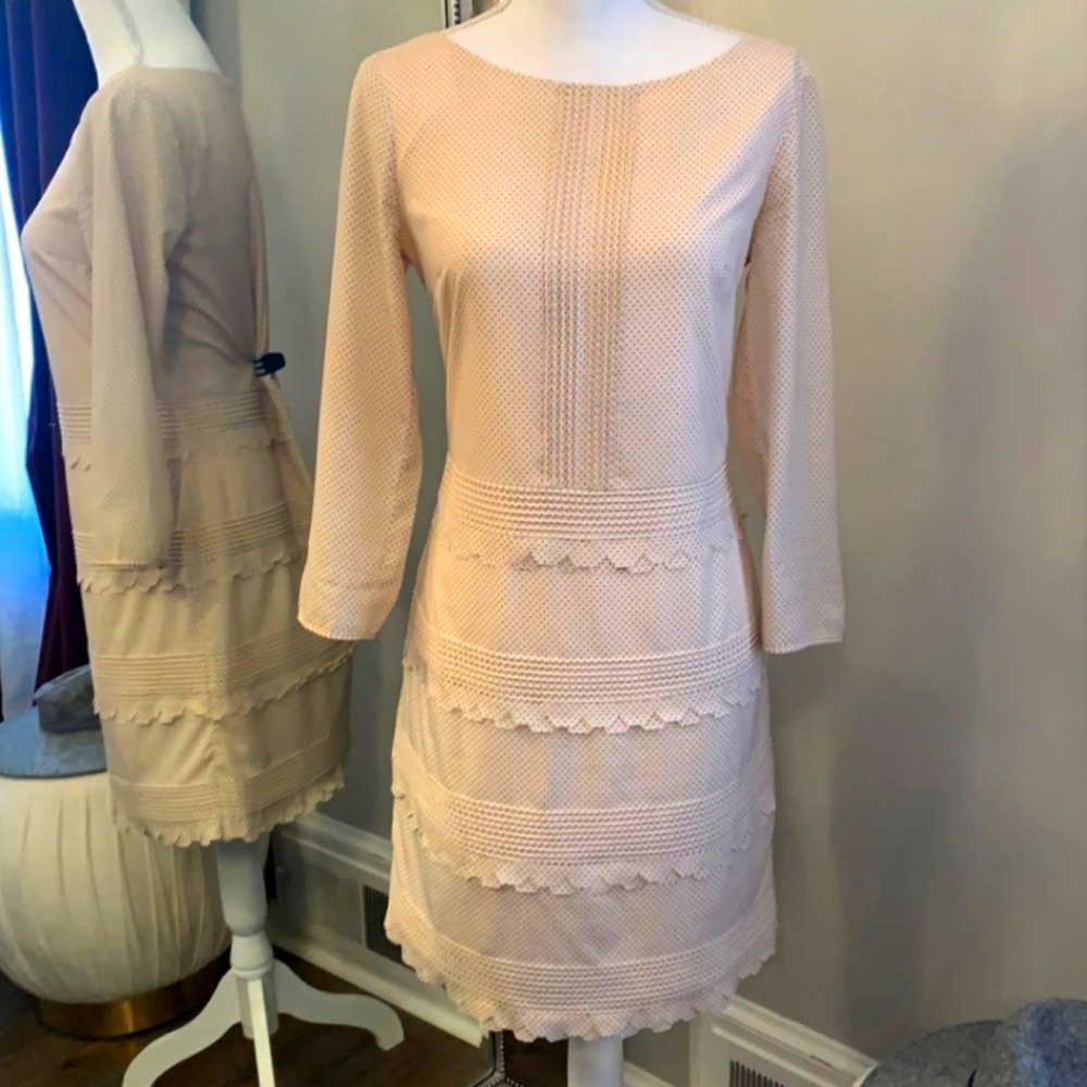 Like new Banana Republic blush pink polka dot dress